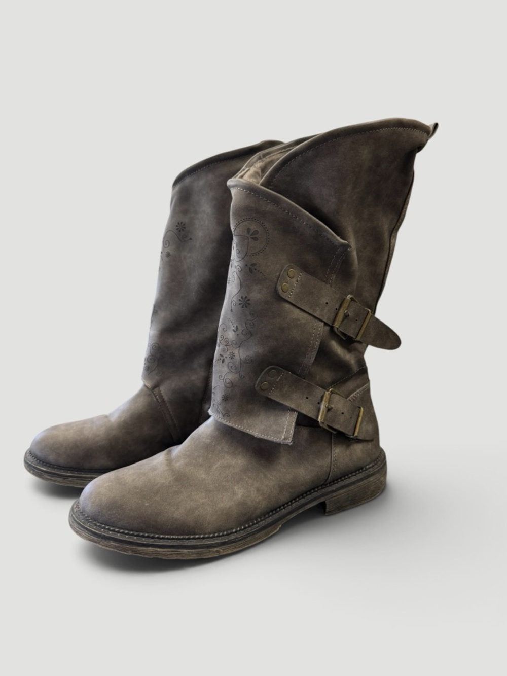 RIEKER Alida Beige Coolway Biker Edgy Boot Size 8